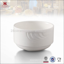 Porcelain tableware white ceramic melamine chinese rimmed soup bowl